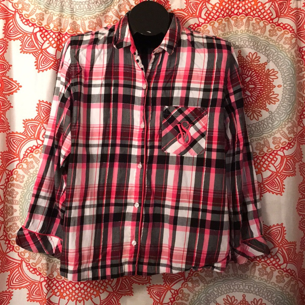 Victoria’s Secret M Plaid Pajama Top